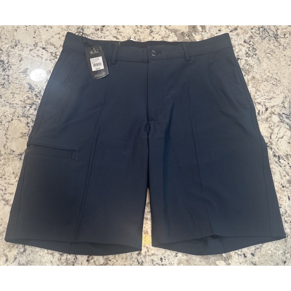 NWT Greg Norman Men's Navy Blue Stretch Performance Golf Shorts Size 32 MSRP $65